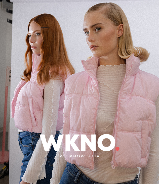 WKNO två modeller med hårtrender som vågig lugg och markant snedbena